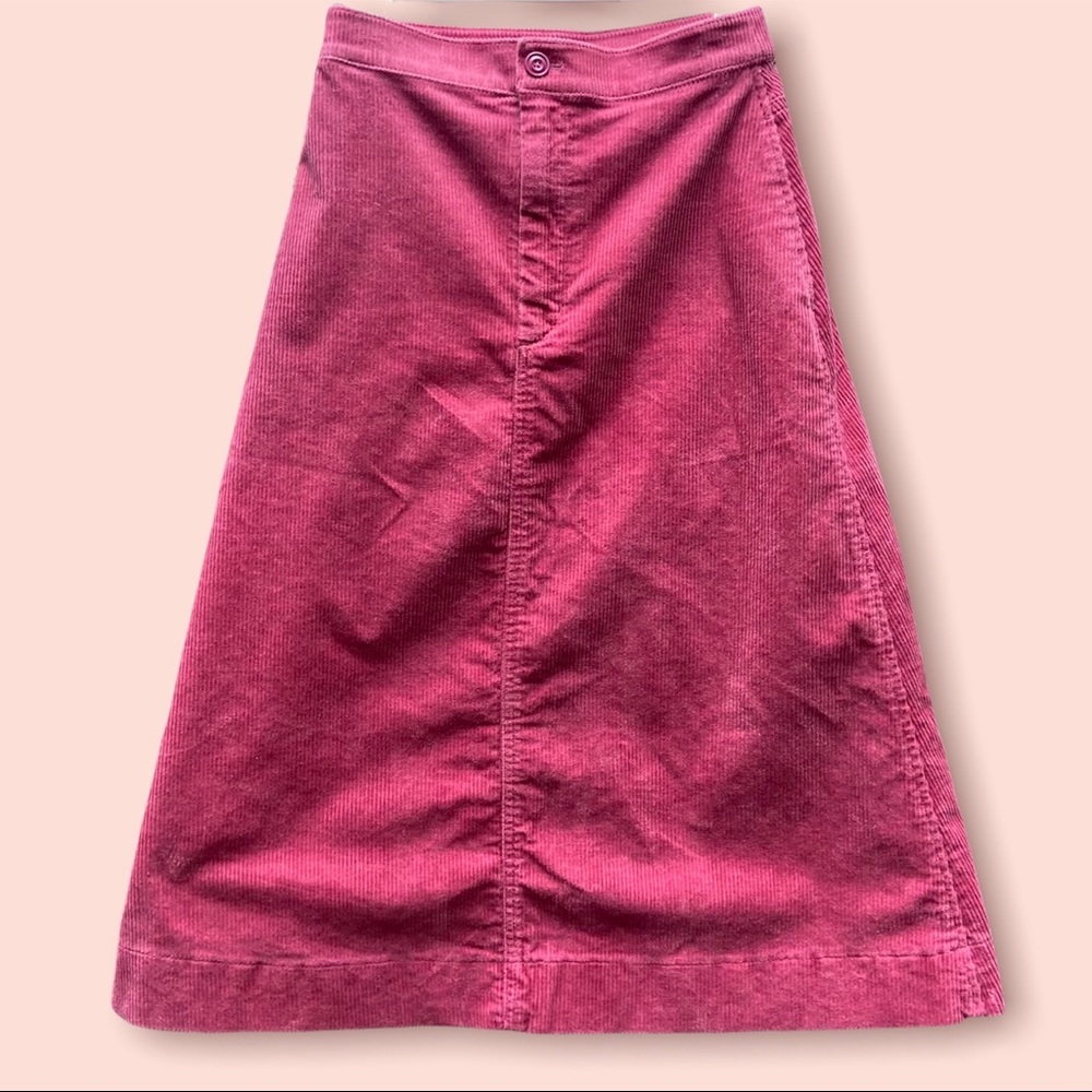 Uniqlo Pink Corduroy MIDI Skirt